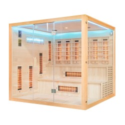 Sauna na podczerwień z kamieniami soli himalajskiej 220X200X200CM FS-EA4RS XXL