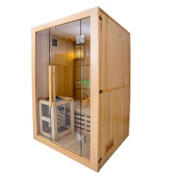 Sauna sucha z piecem HARVIA 2,3 kW i izolacją ścian 120X105X190CM FS-EA2