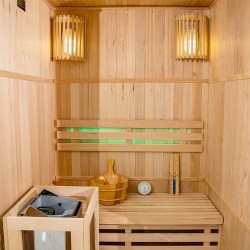 Sauna sucha z piecem HARVIA 2,3 kW i izolacją ścian 120X105X190CM FS-EA2