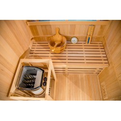 Sauna sucha z piecem HARVIA 2,3 kW i izolacją ścian 120X105X190CM FS-EA2