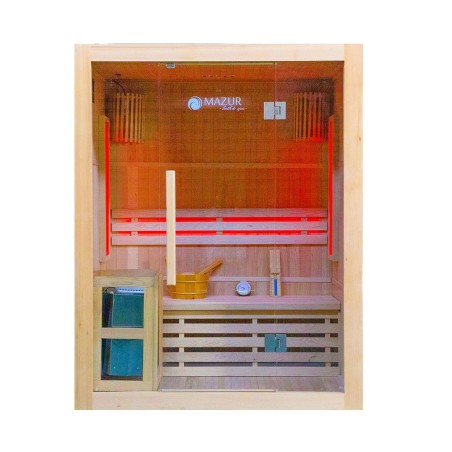 Sauna sucha z piecem HARVIA 3,5 kW, kamieniem solnym i izolacją ścian 150X120X190CM FS-EA3S