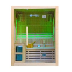 Sauna sucha z piecem HARVIA 3,5 kW, kamieniem solnym i izolacją ścian 150X120X190CM FS-EA3S