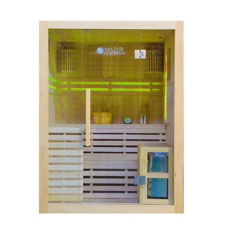 Sauna sucha z piecem HARVIA 4,5 kW, kamieniem solnym i izolacją ścian 150X150X200CM FS-EA3S XL