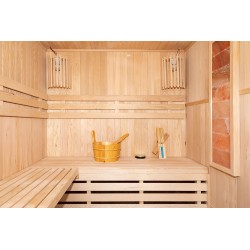 Sauna sucha z piecem HARVIA 4,5 kW, kamieniem solnym i izolacją ścian 150X150X200CM FS-EA3S XL