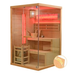 Sauna sucha z piecem HARVIA 3,5 kW, kamieniem solnym i izolacją ścian 120X120X200CM FS-EP2S LEWA