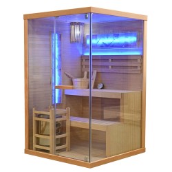 Sauna sucha z piecem HARVIA 3,5 kW, kamieniem solnym i izolacją ścian 120X120X200CM FS-EP2S LEWA