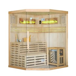 Sauna sucha z piecem HARVIA 6 kW kamieniem solnym i izolacją ścian 150X150X200CM FS-EA3CS