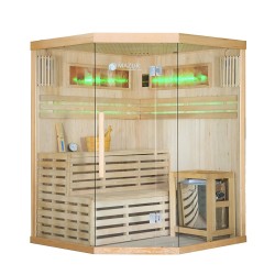 Sauna sucha z piecem HARVIA 6 kW kamieniem solnym i izolacją ścian 150X150X200CM FS-EA3CS