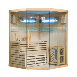 Sauna sucha z piecem HARVIA 6 kW kamieniem solnym i izolacją ścian 150X150X200CM FS-EA3CS