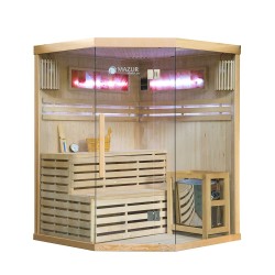 Sauna sucha z piecem HARVIA 6 kW kamieniem solnym i izolacją ścian 150X150X200CM FS-EA3CS