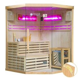 Sauna sucha z piecem HARVIA 6 kW kamieniem solnym i izolacją ścian 150X150X200CM FS-EA3CS