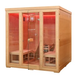 Sauna sucha z piecem HARVIA 8 kW, leżankami, kamieniem solnym i izolacją 180X180X190CM FS-EL5S-L
