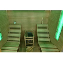 Sauna sucha z piecem HARVIA 8 kW, leżankami, kamieniem solnym i izolacją 180X180X190CM FS-EL5S-L