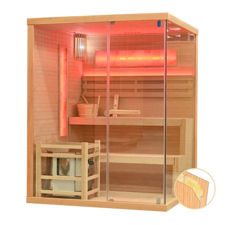 Sauna sucha z piecem HARVIA 6 kW, kamieniem solnym i izolacją ścian 150X140X200CM FS-EP3S LEWA