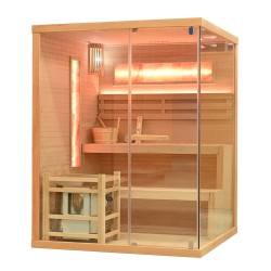 Sauna sucha z piecem HARVIA 6 kW, kamieniem solnym i izolacją ścian 150X140X200CM FS-EP3S LEWA