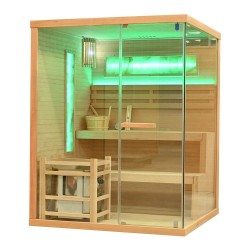 Sauna sucha z piecem HARVIA 6 kW, kamieniem solnym i izolacją ścian 150X140X200CM FS-EP3S LEWA