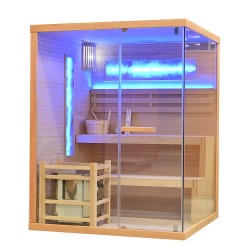 Sauna sucha z piecem HARVIA 6 kW, kamieniem solnym i izolacją ścian 150X140X200CM FS-EP3S LEWA