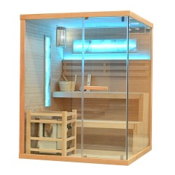 Sauna sucha z piecem HARVIA 6 kW, kamieniem solnym i izolacją ścian 150X140X200CM FS-EP3S LEWA