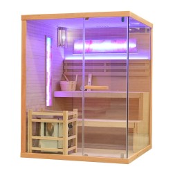 Sauna sucha z piecem HARVIA 6 kW, kamieniem solnym i izolacją ścian 150X140X200CM FS-EP3S LEWA