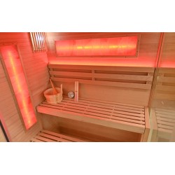 Sauna sucha z piecem HARVIA 6 kW, kamieniem solnym i izolacją ścian 150X140X200CM FS-EP3S LEWA