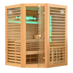 Sauna sucha z piecem HARVIA 8 kW kamieniem solnym 180X180X200CM FS-TS4CB