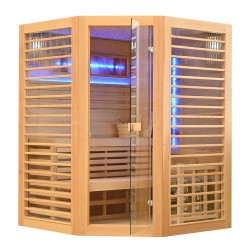 Sauna sucha z piecem HARVIA 8 kW kamieniem solnym 180X180X200CM FS-TS4CB