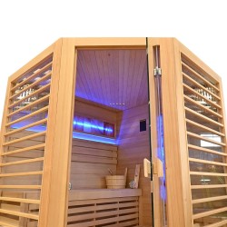 Sauna sucha z piecem HARVIA 8 kW kamieniem solnym 180X180X200CM FS-TS4CB