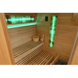 Sauna sucha z piecem HARVIA 8 kW kamieniem solnym 180X180X200CM FS-TS4CB