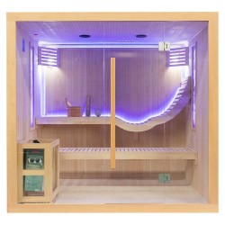 Sauna sucha z piecem HARVIA 8 kW kamieniem solnym i izolacją ścian 210X160X200CM FS-EA5S-L