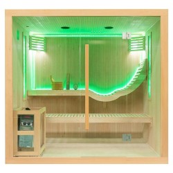 Sauna sucha z piecem HARVIA 8 kW kamieniem solnym i izolacją ścian 210X160X200CM FS-EA5S-L