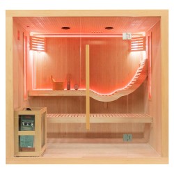 Sauna sucha z piecem HARVIA 8 kW kamieniem solnym i izolacją ścian 210X160X200CM FS-EA5S-L