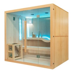 Sauna sucha z piecem HARVIA 8 kW kamieniem solnym i izolacją ścian 210X160X200CM FS-EA5S-L