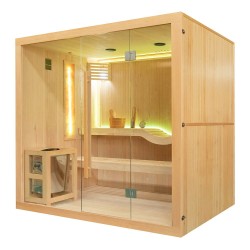 Sauna sucha z piecem HARVIA 8 kW kamieniem solnym i izolacją ścian 210X160X200CM FS-EA5S-L