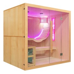 Sauna sucha z piecem HARVIA 8 kW kamieniem solnym i izolacją ścian 210X160X200CM FS-EA5S-L