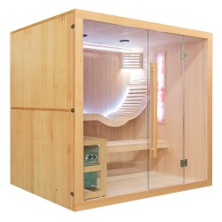 Sauna sucha z piecem HARVIA 8 kW kamieniem solnym i izolacją ścian 210X160X200CM FS-EA5S-L