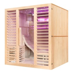 Sauna sucha z piecem HARVIA 6 kW, kamieniem solnym i izolacją ścian 180X160X200CM FS-EA4-L