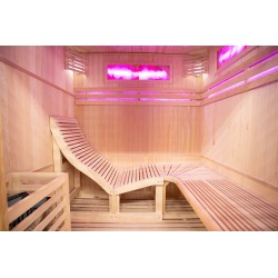 Sauna sucha z piecem HARVIA 6 kW, kamieniem solnym i izolacją ścian 180X160X200CM FS-EA4-L