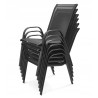 Zestaw Mebli Ogrodowych Bergamo Black 6 krzeseł i 1 stół 150 cm  SZKŁO HARTOWANE