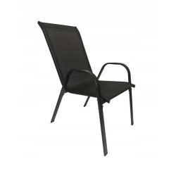 Zestaw Mebli Ogrodowych Bergamo Black 6 krzeseł i 1 stół 150 cm  SZKŁO HARTOWANE