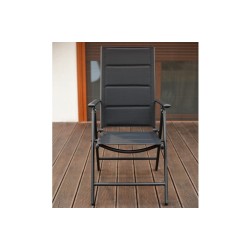 Zestaw Mebli Ogrodowych NAPOLI Glass Black Aluminiowych 6 krzeseł i 1 stół 150 cm CZARNE SZKŁO