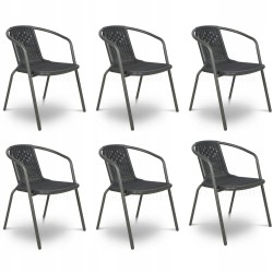 Zestaw Mebli Ogrodowych WALENCJA  6 krzeseł i 1 stół 150 cm NAPOLI ALUMINIUM z polywood