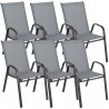 Zestaw Mebli Ogrodowych BERGAMO 6 krzeseł w kolorze szarym i 1 stół NAPOLI 150 cm ALUMINIUM z polywood