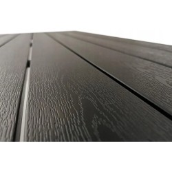 Zestaw Mebli Ogrodowych BERGAMO 6 krzeseł w kolorze szarym i 1 stół NAPOLI 150 cm ALUMINIUM z polywood