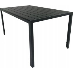 Zestaw Mebli Ogrodowych BERGAMO 6 krzeseł w kolorze szarym i 1 stół NAPOLI 150 cm ALUMINIUM z polywood