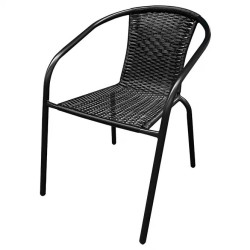 Krzesło Ogrodowe WALENCJA black czarne  Meble Ogrodowe Balkon