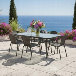 Krzesło Ogrodowe WALENCJA black czarne  Meble Ogrodowe Balkon