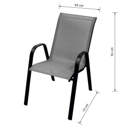 Krzesło Ogrodowe BERGAMO black czarne  Meble Ogrodowe Balkon