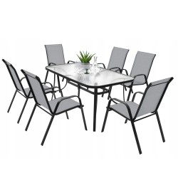 Krzesło Ogrodowe BERGAMO grey szare  Meble Ogrodowe Balkon