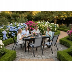 Krzesło Ogrodowe BERGAMO grey szare  Meble Ogrodowe Balkon