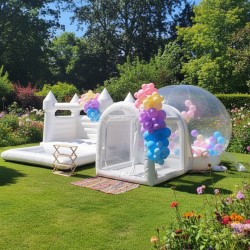 Dmuchany zamek biały do skakania magiczny z basenem 3 x 3 x 3 m Bounce House